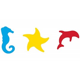 folia 7021 - Motivstanzer, Motivlocher, 3er Set, Seepferdchen, Seestern und Delfin