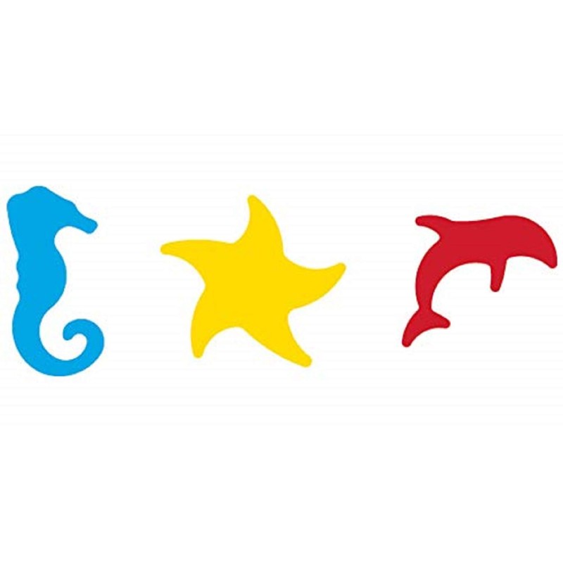 folia 7021 - Motivstanzer, Motivlocher, 3er Set, Seepferdchen, Seestern und