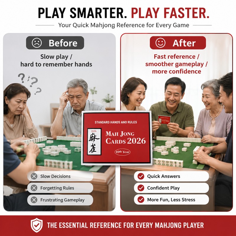 2026 Mahjong Rules & Hands Reference Cards for Game Night