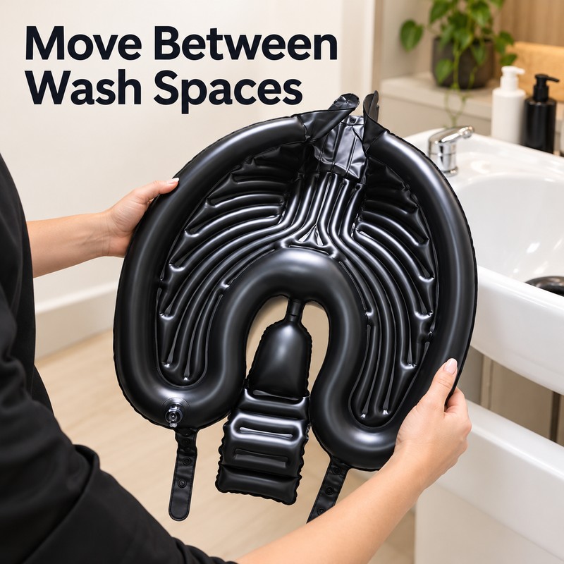 Inflatable Hair Wash Basin for Home Shampooing - Portable PVC