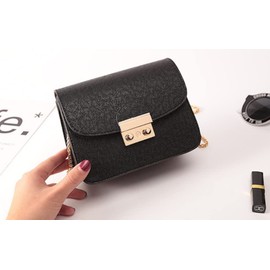 AnW Women's Shoulder Bag Leather Gold Chain Mini Bag Vivid Color, 3.Red