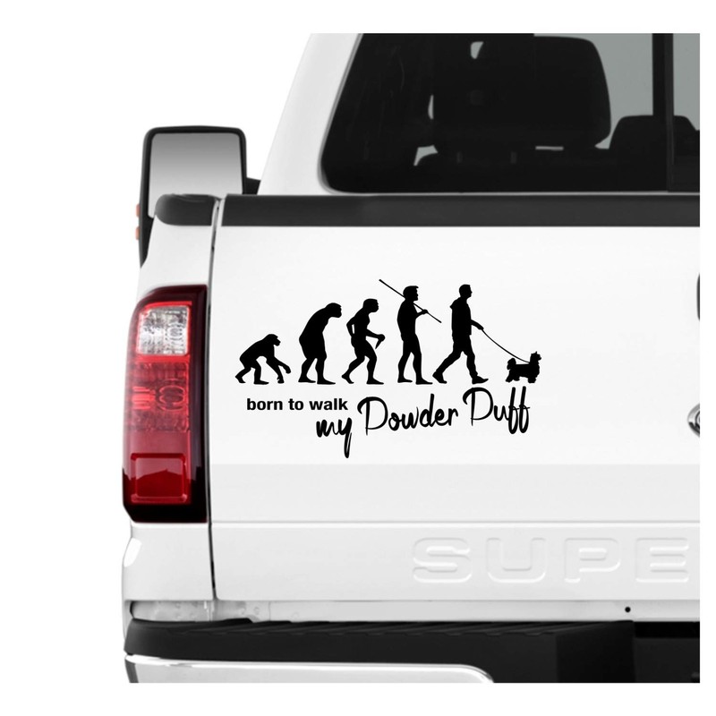 Siviwonder Powder Puff Powder Puff Crested Dog Evolution Car Sticker