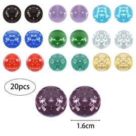 20 PCS BMYUK Glow in the Dark Marbles 16mm Multi-Color Dotted Marble Run Games Accessories Home Decoration DIY Projects Children's Games 10 Colours