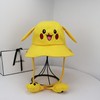 Pikachu Hat with Moving Rabbit Ears, Women's Summer Trendy Cute Pikachu Bucket Hat Brim Hat Kids (2-8 Years)/Beige - Includes Blusher 3ea