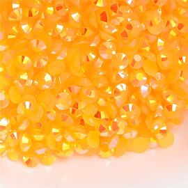 Diamantes de imitación redondos para uñas, arte y manualidades, 2000 piezas SS16 de 4 mm, cristales AB, piedras con purpurina, bolsas de ropa, zapatos (naranja rojo AB)