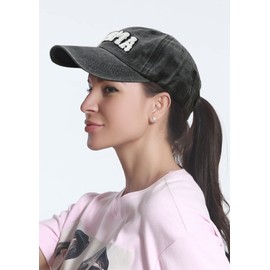 Chenille-Patch Mama-Baseball-Cap Cotton Baseball-Hat-for-Women-Girl Fall-Winter-Summer Outdoor Caps Black