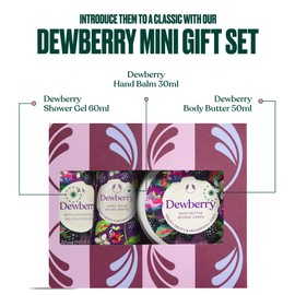 The Body Shop Dewberry Mini Gift Set, Shower Gel 60ml, Body Butter 50ml, Hand Balm 30ml, Fruity Floral Body Care Trio, 96hr Hydration, Softening, Travel Size, Vegan Skincare Gift