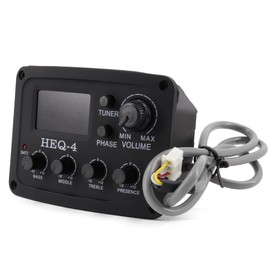 Hsyok Acoustic 4 Band EQ Equalizer Guitar Preamp Piezo Pickup Tuner Acoustic Guitar Preamp Amplifier Equalizer Tuner (HEQ-4)