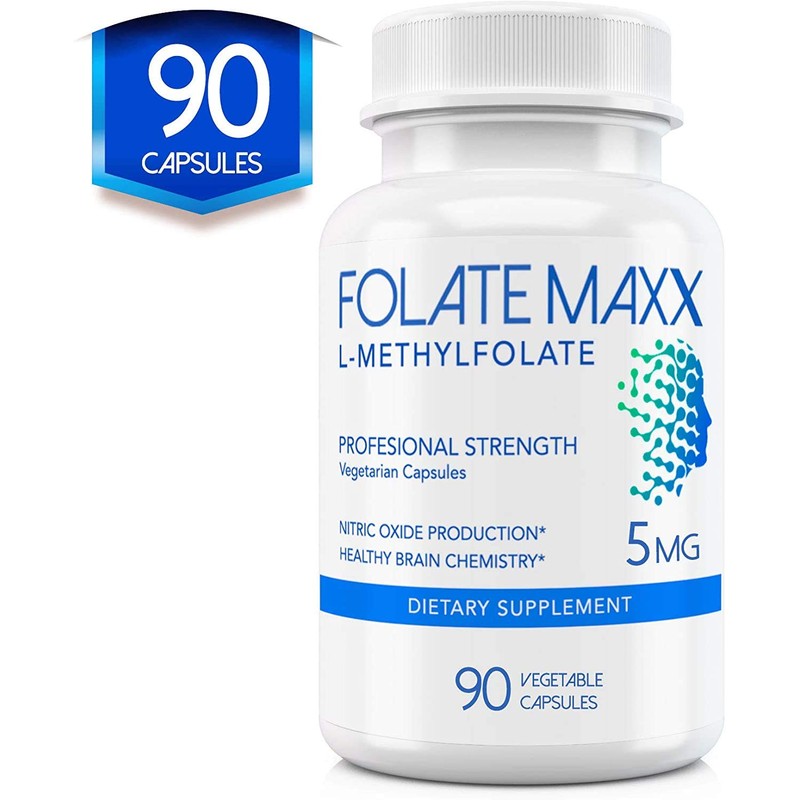 FolateMaxx L-Methylfolate 5 mg 90 Capsules Professional Active Folate Non-GMO,
