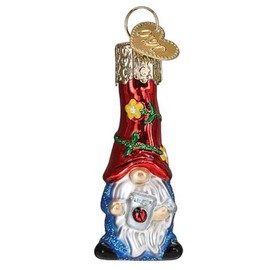 Old World Christmas Mini Garden Gnome Glass Hanging Ornament