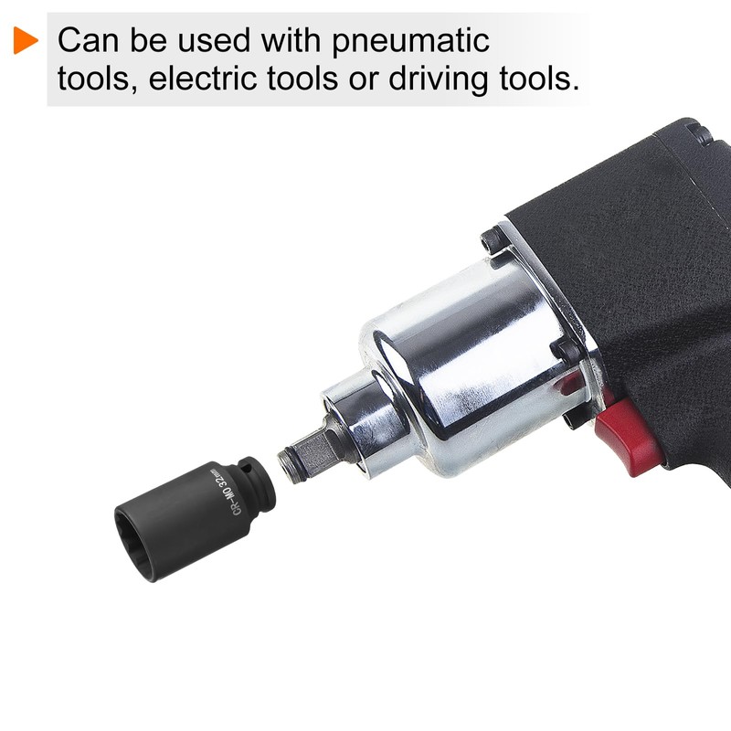 sourcing map 12-Point Deep Impact Socket 1/2 Inch Drive 32mm