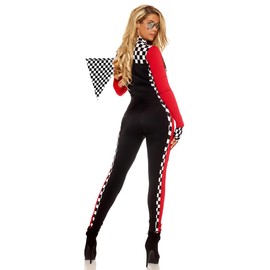 Forplay Women's Sexy Racer Costume - Race Car Driver Costume with Sunglasses, Medium/Large, Black