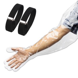 Eggpass Disposable Gloves, Long, 100 Pieces, 35.4 inches (90 cm), Reusable Armband, Plastic Gloves, Box Type, Transparent, Clear, Shoulder Gloves, Vinyl