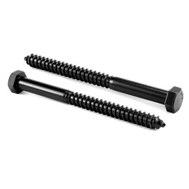 3/8" x 6" Hex Head Lag Screws Bolts 20Pcs 304 Stainless Steel 18-8, Partial Thread, Hexagon Head Wood Screws by Black Oxide by SG TZH
