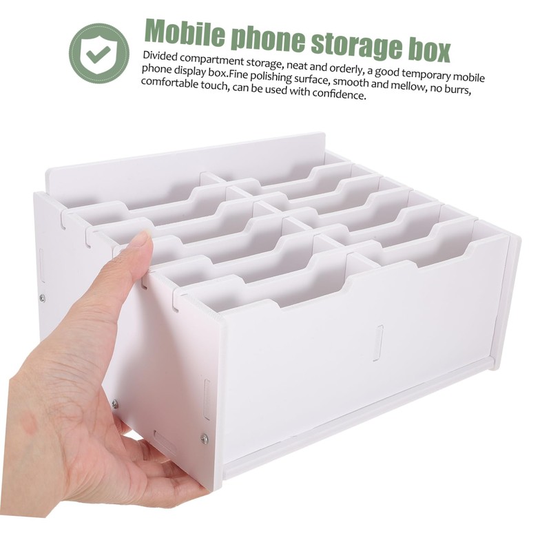 Kichvoe Cell Phone Holder Storage Box Desk Organizer for Classroom
