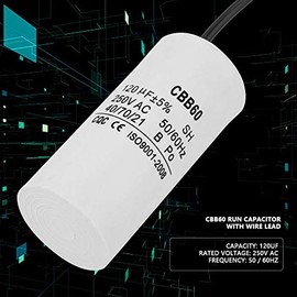 Condensador de Arranque CBB60 120uF 250VAC para Motor Compresor Aire - Capacitor de Prueba con Cable for Motores Eléctricos