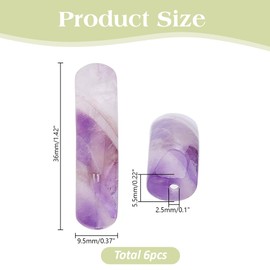 arricraft 6 Pcs Curved Stone Connector Charms, 1.4inch Rectangle Links Amethyst Gemstone Beads Loose Spacer Beads for Jewellery Making Earrings Craft Bracelets Necklaces