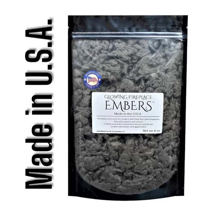 Glowing Fireplace Embers Rockwool For Gas Logs, Gas Fireplaces and