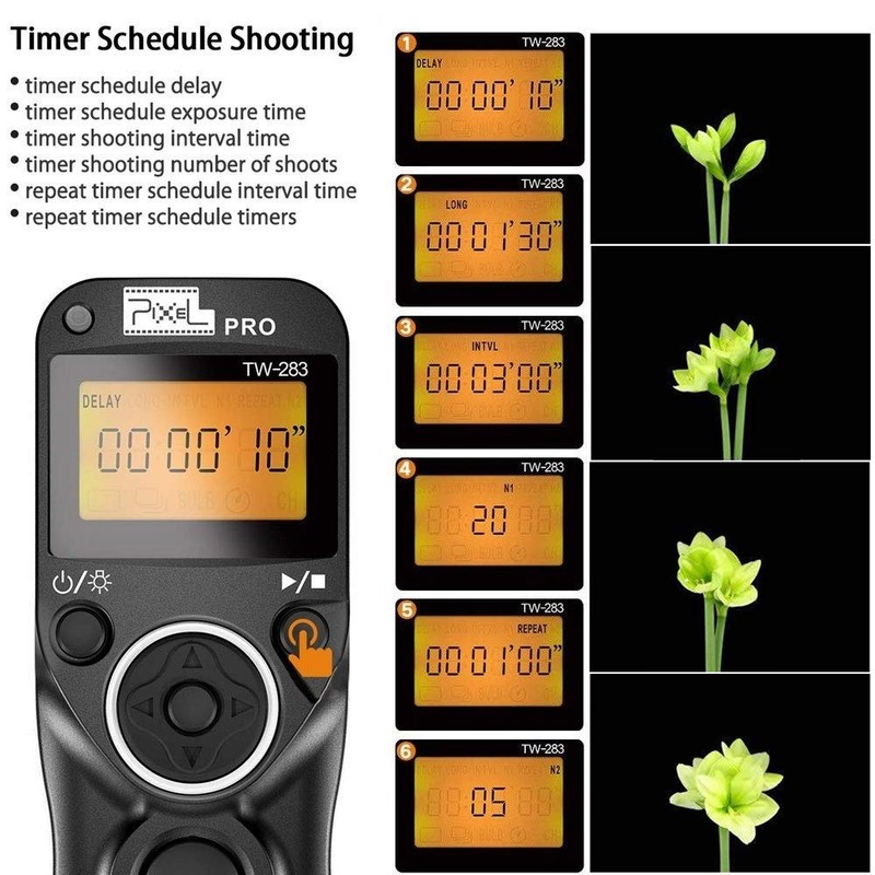Pixel TW-283 S1 Wireless Timer Intervalometer Camera Release Remote Control