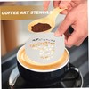 COLLBATH 3pcs Coffee Latte Art Stencils Reusable Molds for Decorating