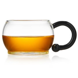 Glass Cup 7oz/210ml Large Borosilicate Teacup,Tea Glass, Clear Mug for Loose Leaf Tea, Blooming Tea, Microwave & Dishwasher Safe - Tea Maker Gift for Birthday