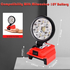 OTYTY LED Work Light for Milwaukee m18 18v Battery 36W 3600LM Cordless Flood Light Portable Flashlight with USB & Type-C Charging Port 2 Pack