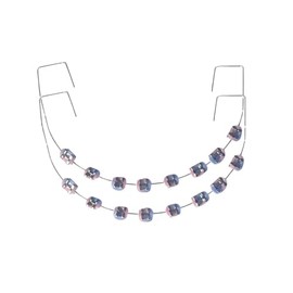 Temporary Tooth Decoration with Metal Wires, Fashion False Fake Metal Brackets Clip(1 Pack Black）