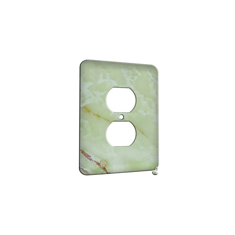 Light Green Onyx - Decor Double Switch Plate Cover Metal