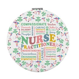 FEELMEM NP Gift Nurse Practitioner Compact Makeup Mirror Nurse Appreciation Gift New Nurse Practitioner Gift