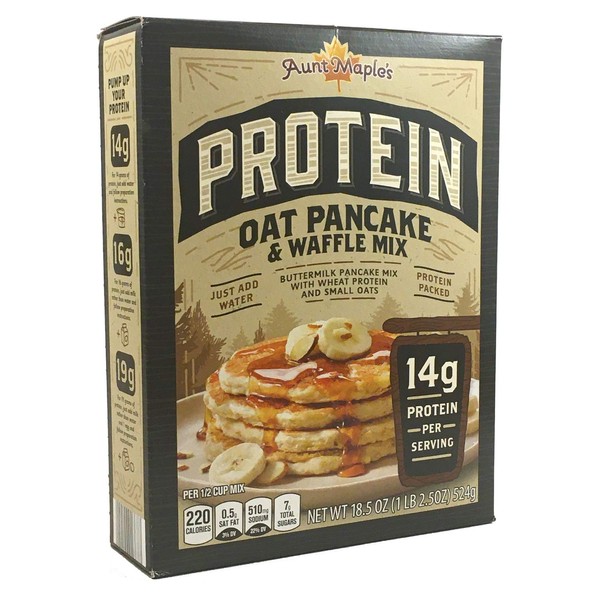 Aunt Maple's Protein Pancake & Waffle Mix, 18.5 oz, 14g protein per serving (Oat Pancake & Waffle Mix)