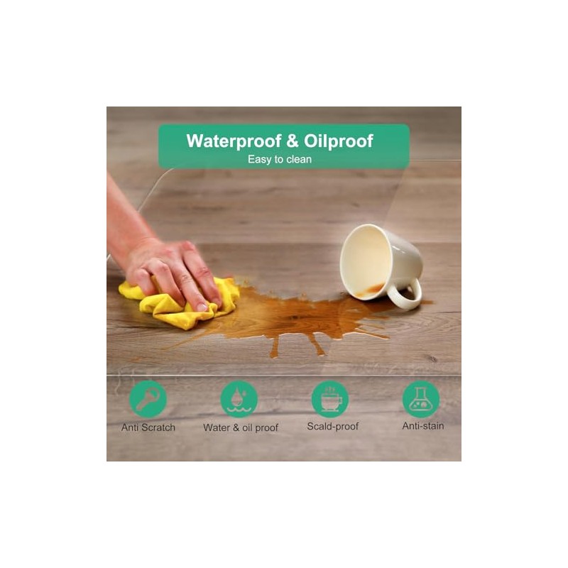 NATRKE Tapete de escritorio transparente grande de 39.4"x15.7", protector de
