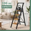 Step Ladder 4 Step Folding with Handle, Kitchen Step Stool