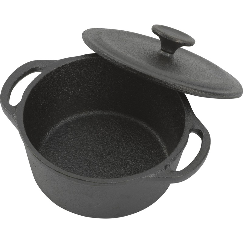 GoodCook Pre-Seasoned Cast Iron Mini Dutch Oven, Black