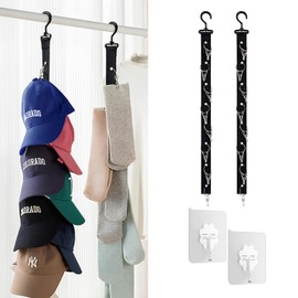 Hat Rack 16 Clips Hat Organizer for Door Cap Hanger for Wall Baseball Caps Holder Hanging Hat Organizers Holds Hat Storage for Closet Wall Mounted Hats Racks Vertical for Winter Beanie & Accessories