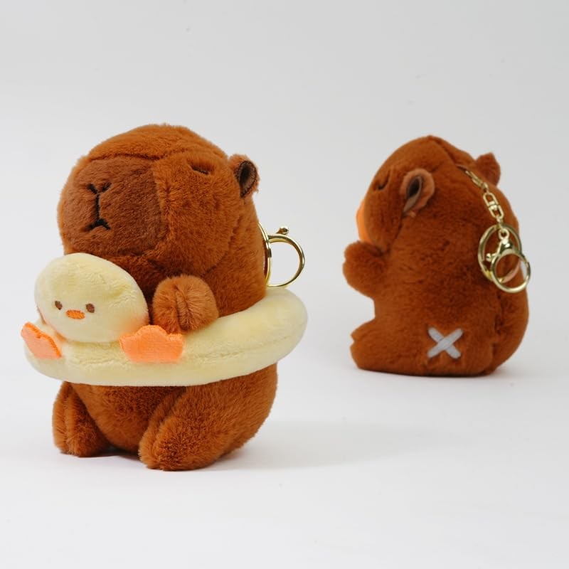 Clearstone Capybara Plush Keychain Chavimaru Swim Ring (Duck) 13cm Brown
