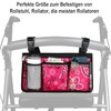 Wheelchair Storage Bag, Armrest Bag with Cup Holder and Reflective