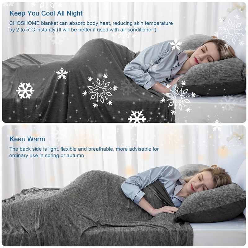 CHOSHOME Cooling Blanket for Hot Sleepers Lightweight Summer Cold Thin