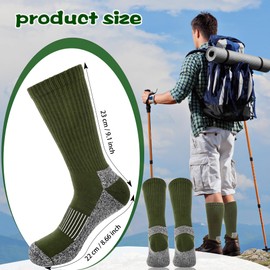 15 Pcs Army Green Socks Military Socks Army Boot Sock for Men Women Soldiers Policemen Firefighter Working Outdoor Sports (US, Alpha, One Size, Regular, Regular, Thin Green Style 2)