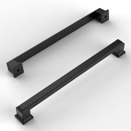 Amerdeco 10 Pack Matte Black Cabinet Pulls 6.3 Inch(160mm) Hole Center Gold Kitchen Cabinet Handles Cabinet Hardware for Bathroom Drawer Pulls ZH0001…