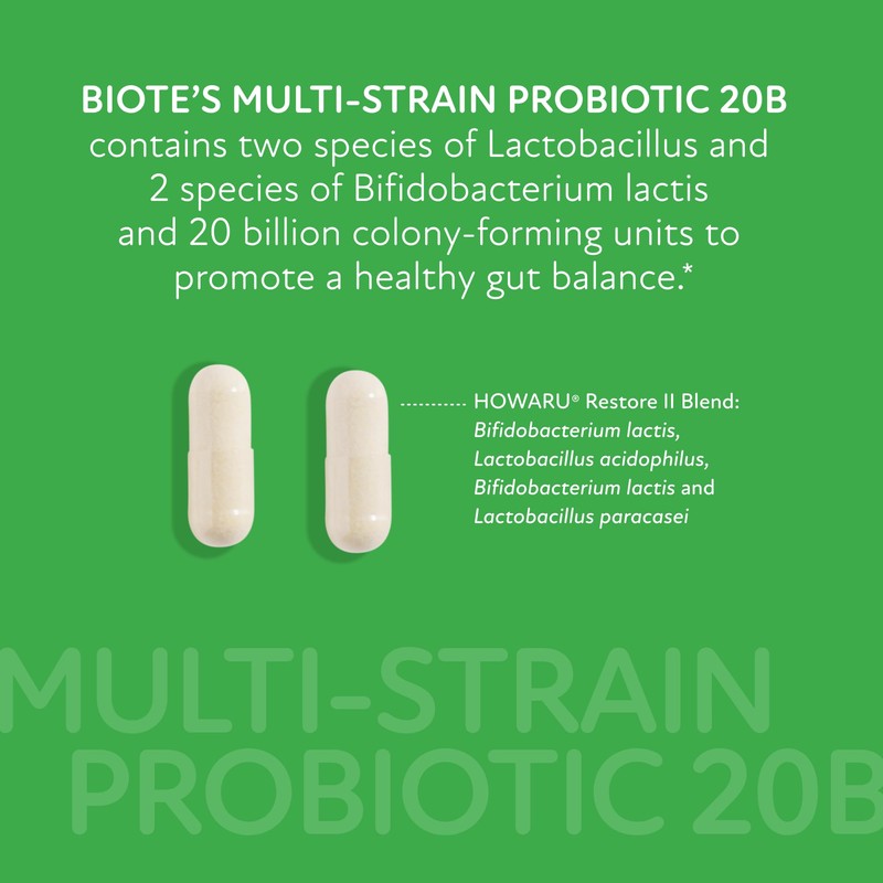 Biote Nutraceuticals - Multi-Strain PROBIOTIC 20B - Gut + Digestive