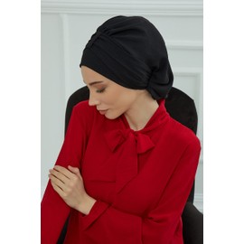 Instant Turban Lightweight Aerobin Scarf Head Turbans For Women Headwear Stylish Elegant Design Black