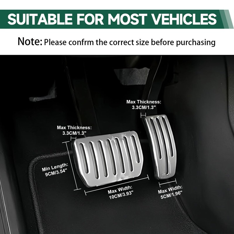 HUGEBO Gas and Brake Pedal Extenders,Universal Anti Slip Accelerator Pedal