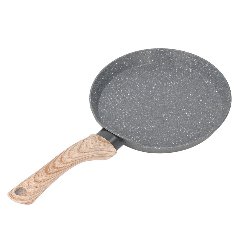 Frying Pan Wood Handle Aluminum Alloy Cooking Skillet Fast Heating