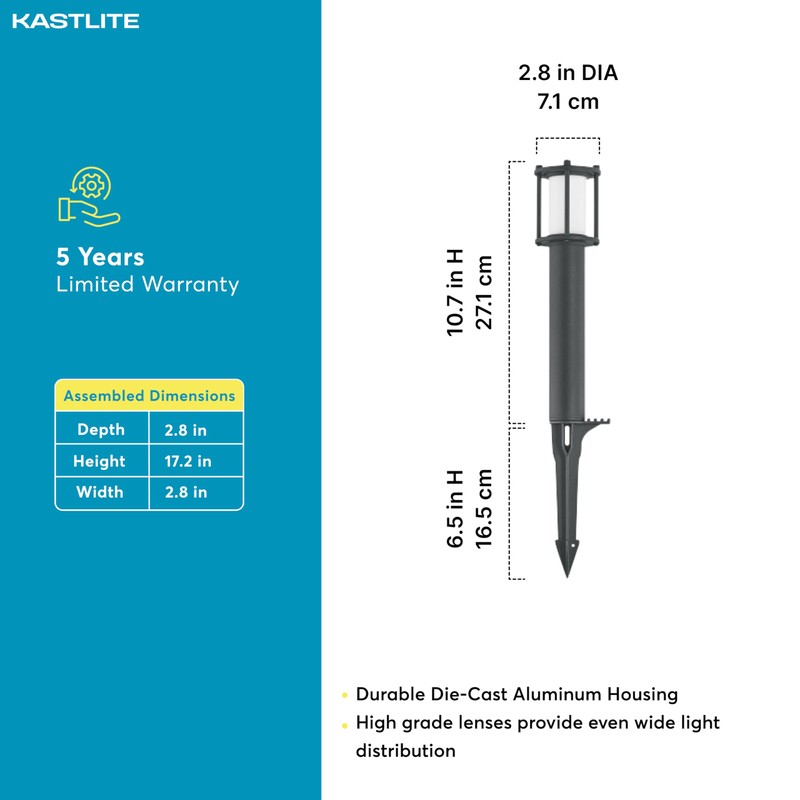 KastLite 1.4W 100LM LED Bollard Path Light with Black Finish