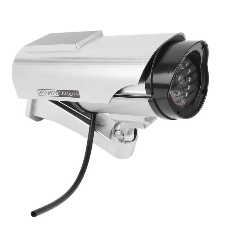 Fake Surveillance Camera Solar Powered Simulation Monitor with LED Flashing