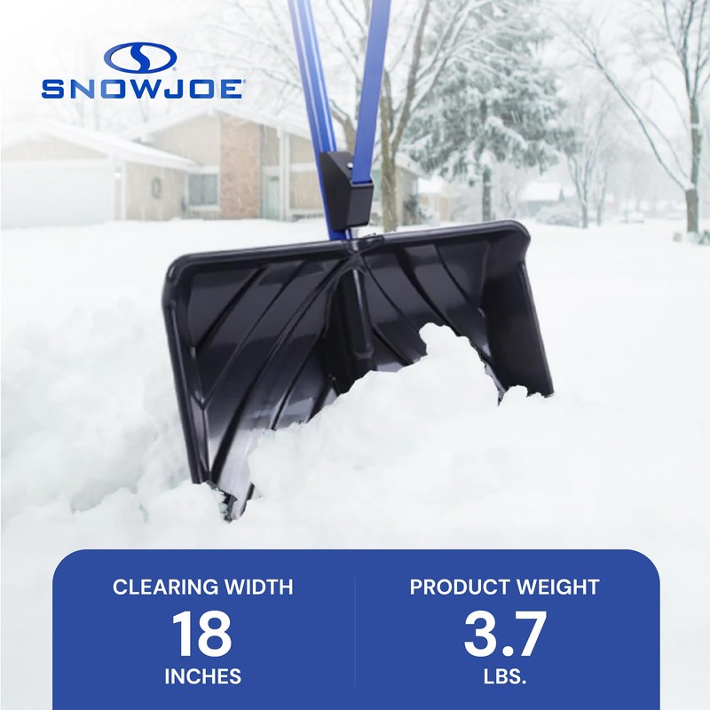 Snow Joe Snow Shovel with 18-Inch Blade and Assist Handle,