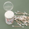 Disposable Round Wooden Cotton Swabs, 100 Count Double-sided 5ea
