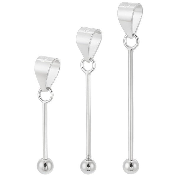 PLIGREAT 3 Sizes 925 Sterling Silver Interchangeable Bead Posts Blank