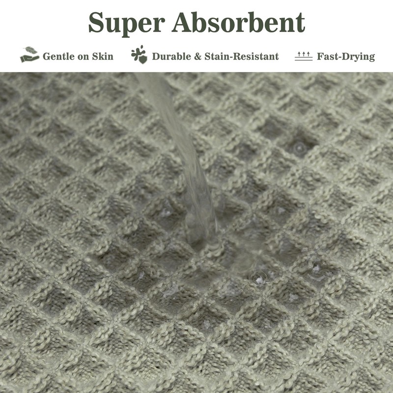 LiLIN YOU Waffle Bath Mat Boho Bathroom Rugs Non Slip