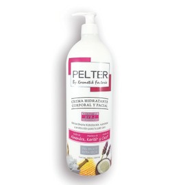 Crema Pelter Hidratante Corporal y Facial con Aceite de Almendras, Manteca de Karité y Aceite de Coco Orgánico 1 lt